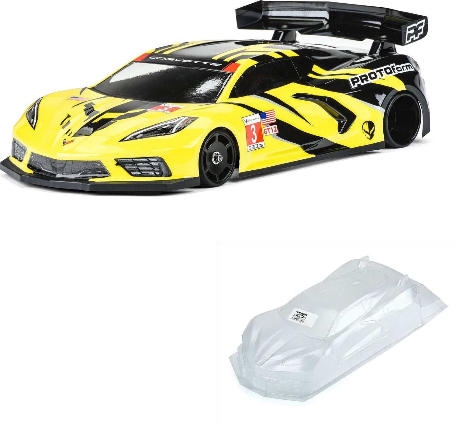 1/12 Chevrolet Corvette C8 Clear Body: GT12